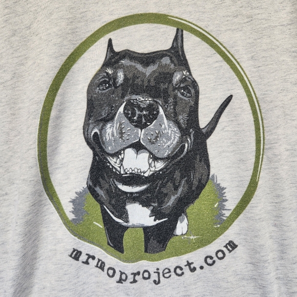 Next Level Apparel Shirt Mens L 3/4 Sleeve Raglan Mr.Mo Projects.com Dog Rescue - Picture 2 of 12